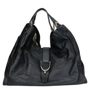 Gucci Tote Bag Soft Stirrup 296855 Leather Black Women's GUCCI